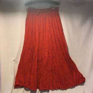 Silver Stream Maxi Skirt Burnt Orange Crinkle
